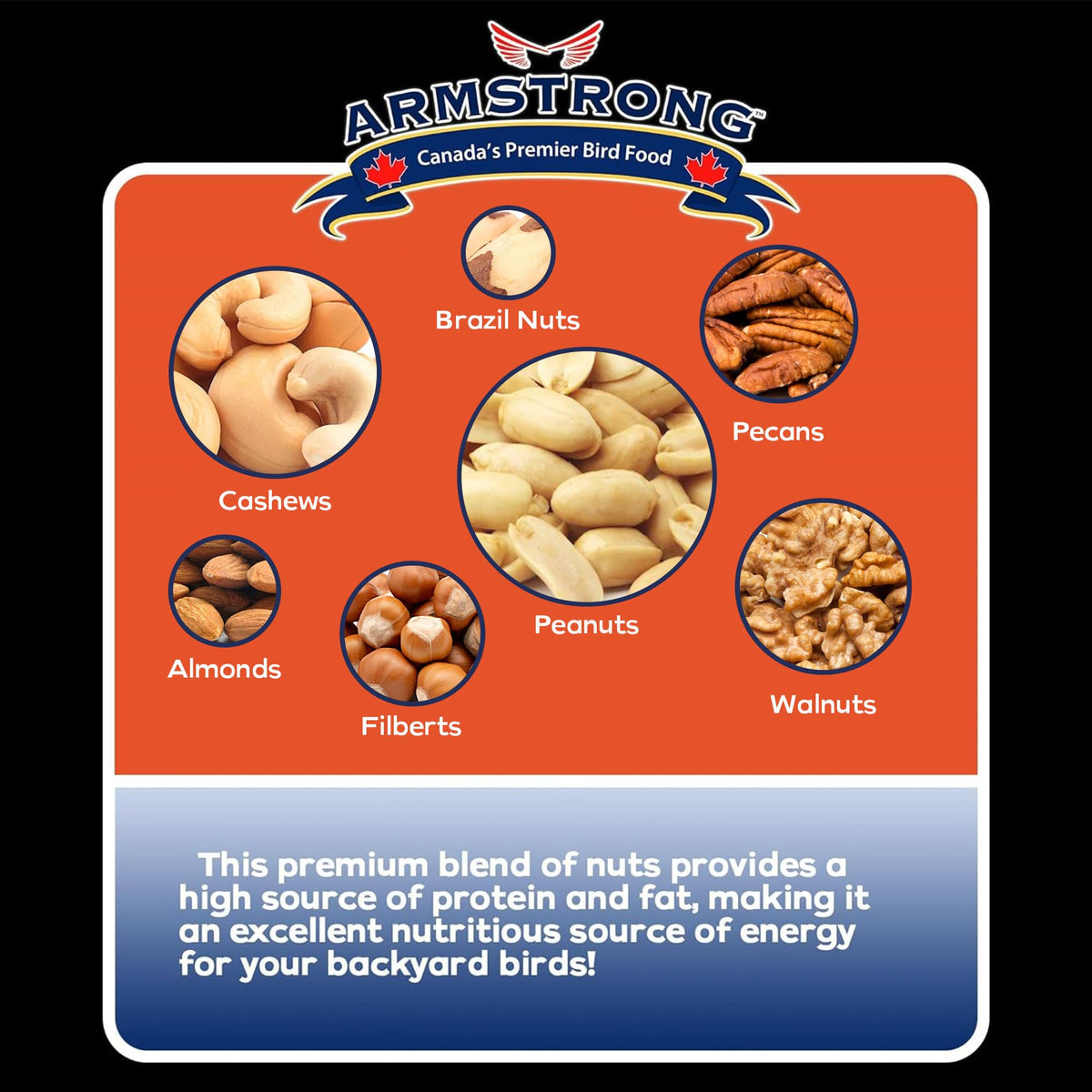 20 Pounds Bird Food with Peanuts Cashews Walnuts Pecans Almonds and Brazil Nuts U8485