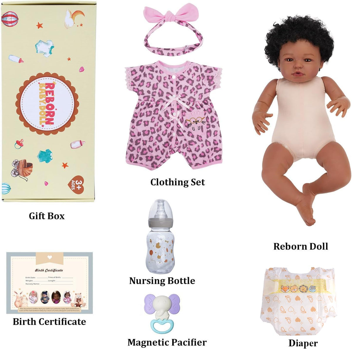 Black 20 Inch Reborn Baby Dolls W551