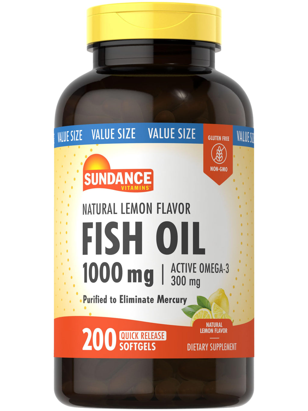 Fish Oil Softgels 1000mg Omega-3 200 Softgels V3969