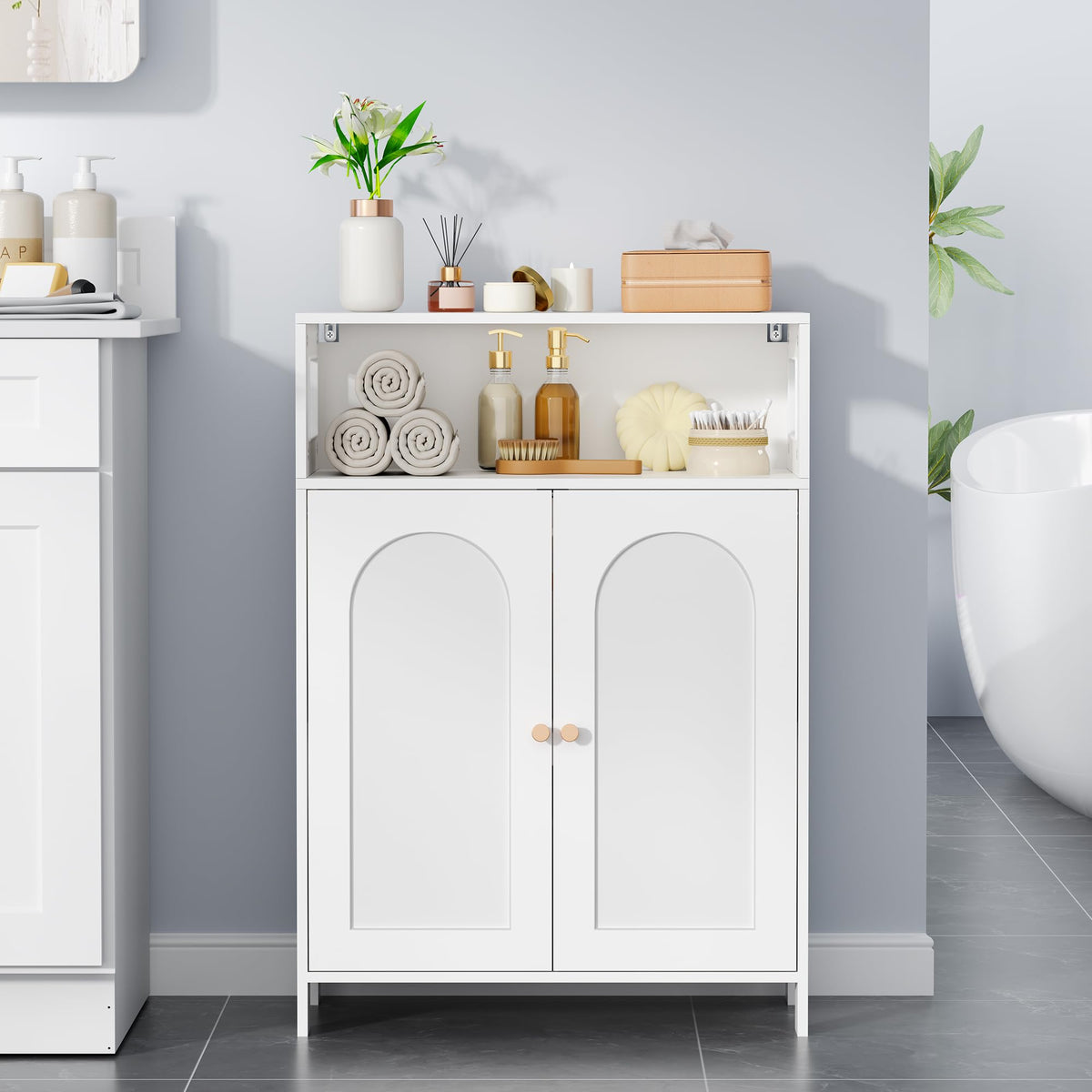 Bathroom Storage Cabinet with Adjustable Shelf & Doors I23123