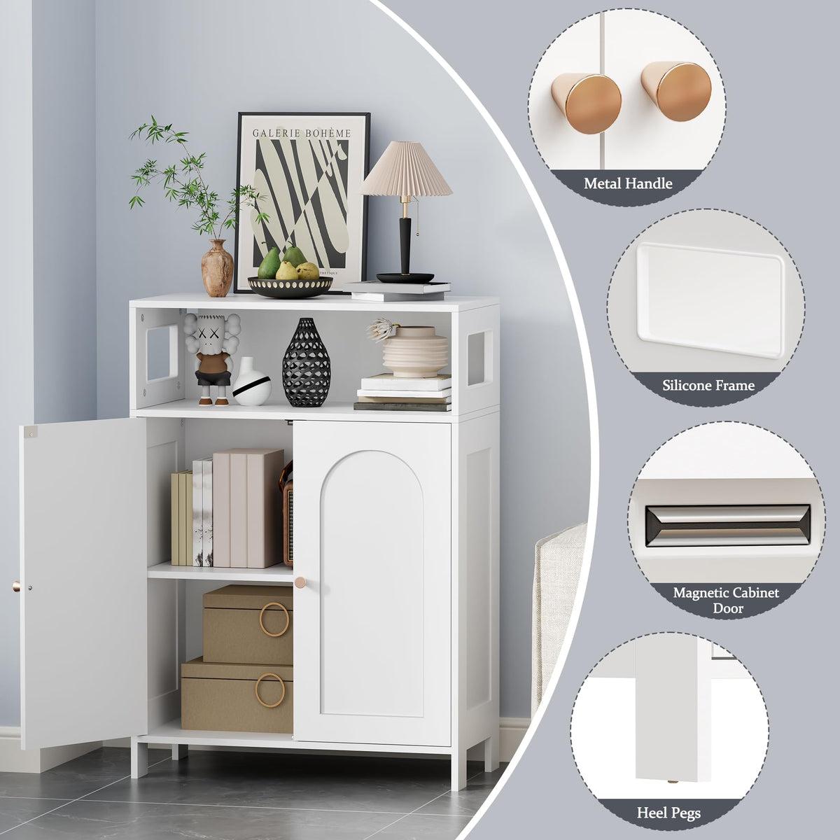 Bathroom Storage Cabinet with Adjustable Shelf & Doors I23123