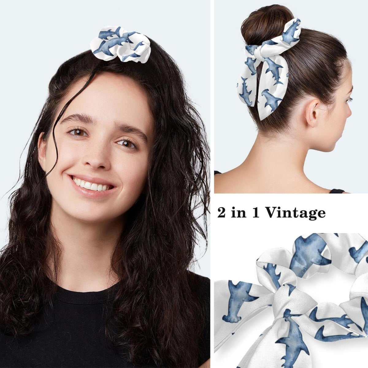 Women's Working Caps with Bow Scrunchies One Size W207504