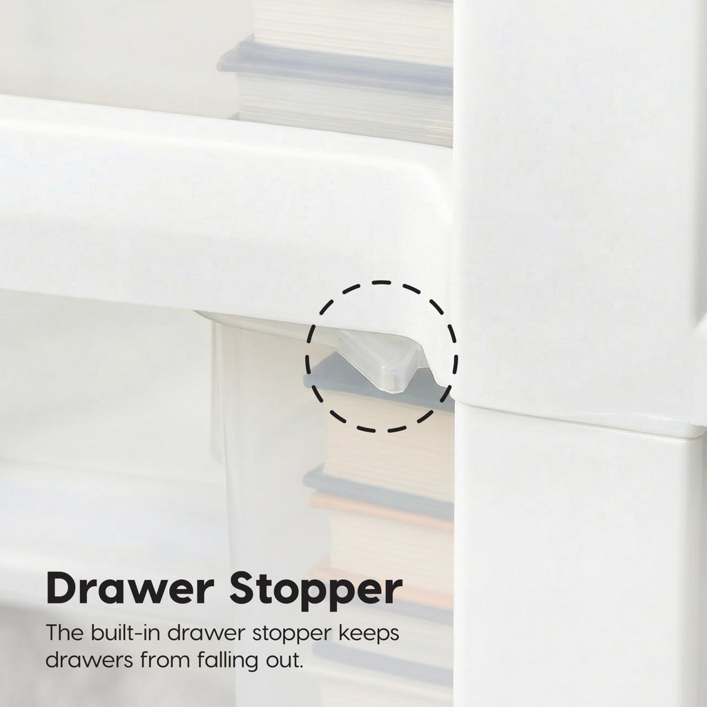 3 Drawer Slim Narrow Storage Organizer 2-Pack White Clear Z4460