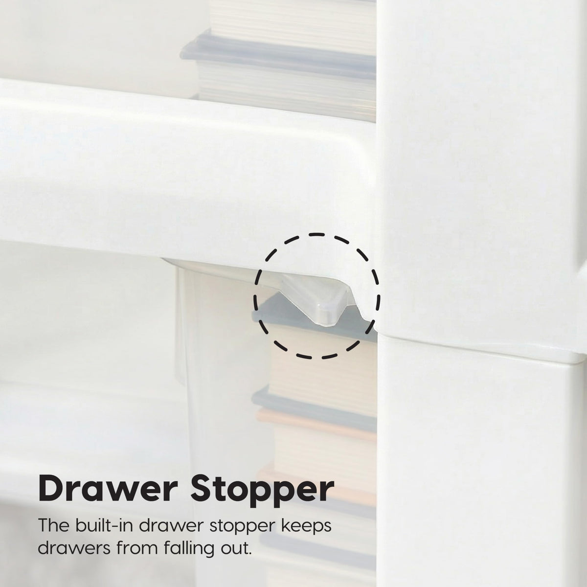 3 Drawer Slim Narrow Storage Organizer 2-Pack White Clear Z4460