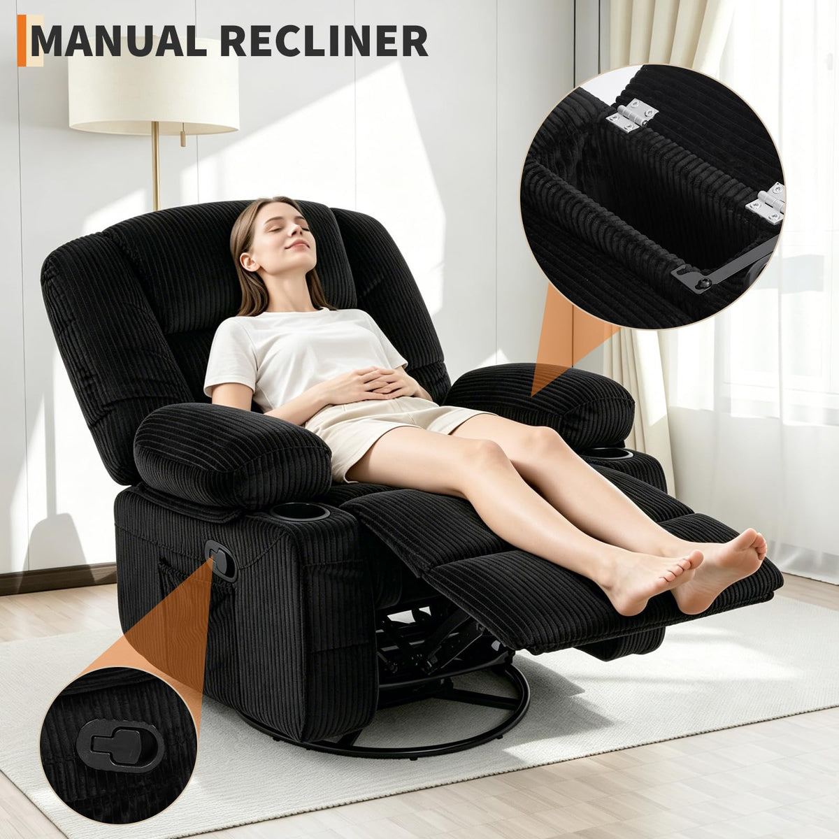 Oversized Swivel Rocker Recliner Chair C499
