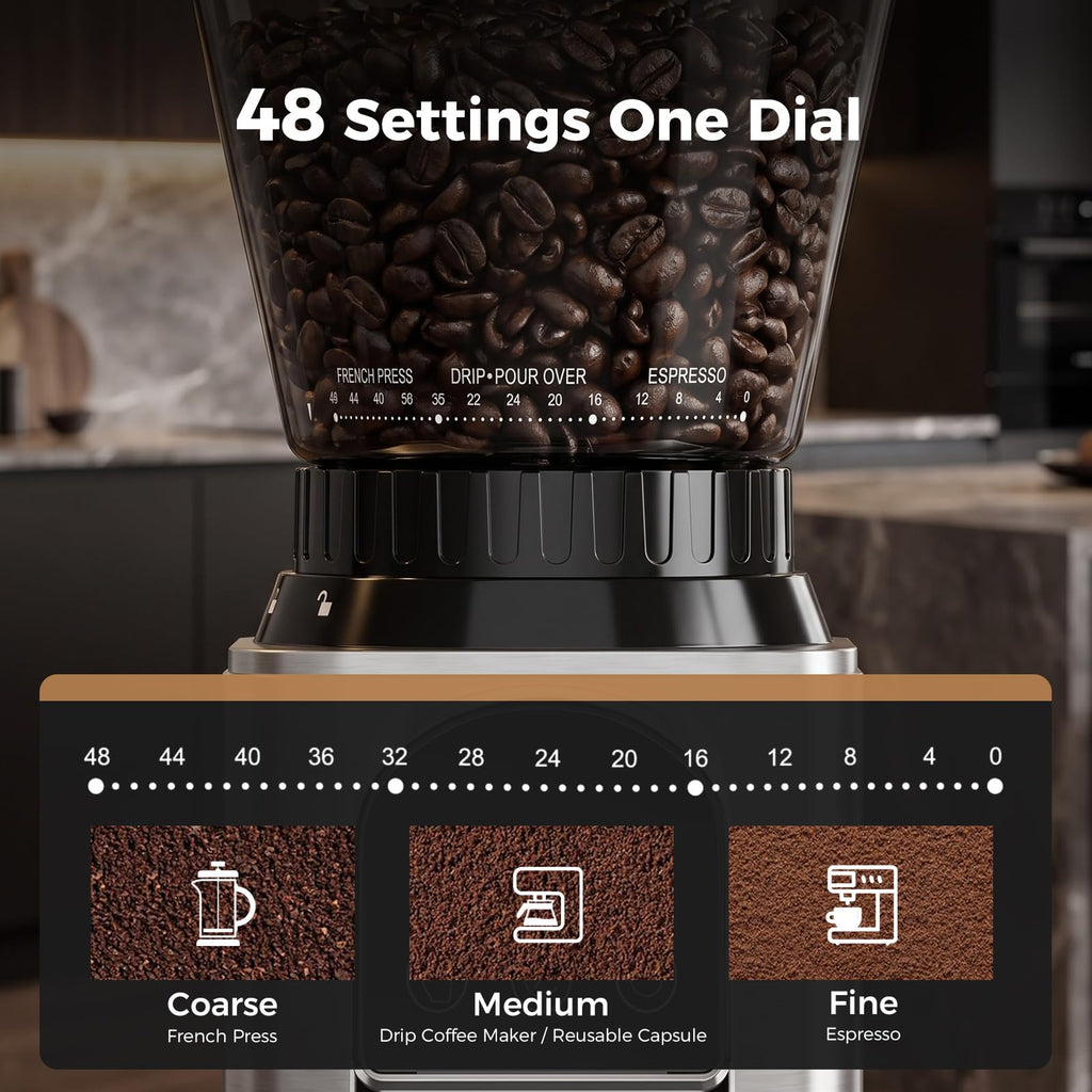 Conical Burr Coffee Grinder with 48 Settings D81463