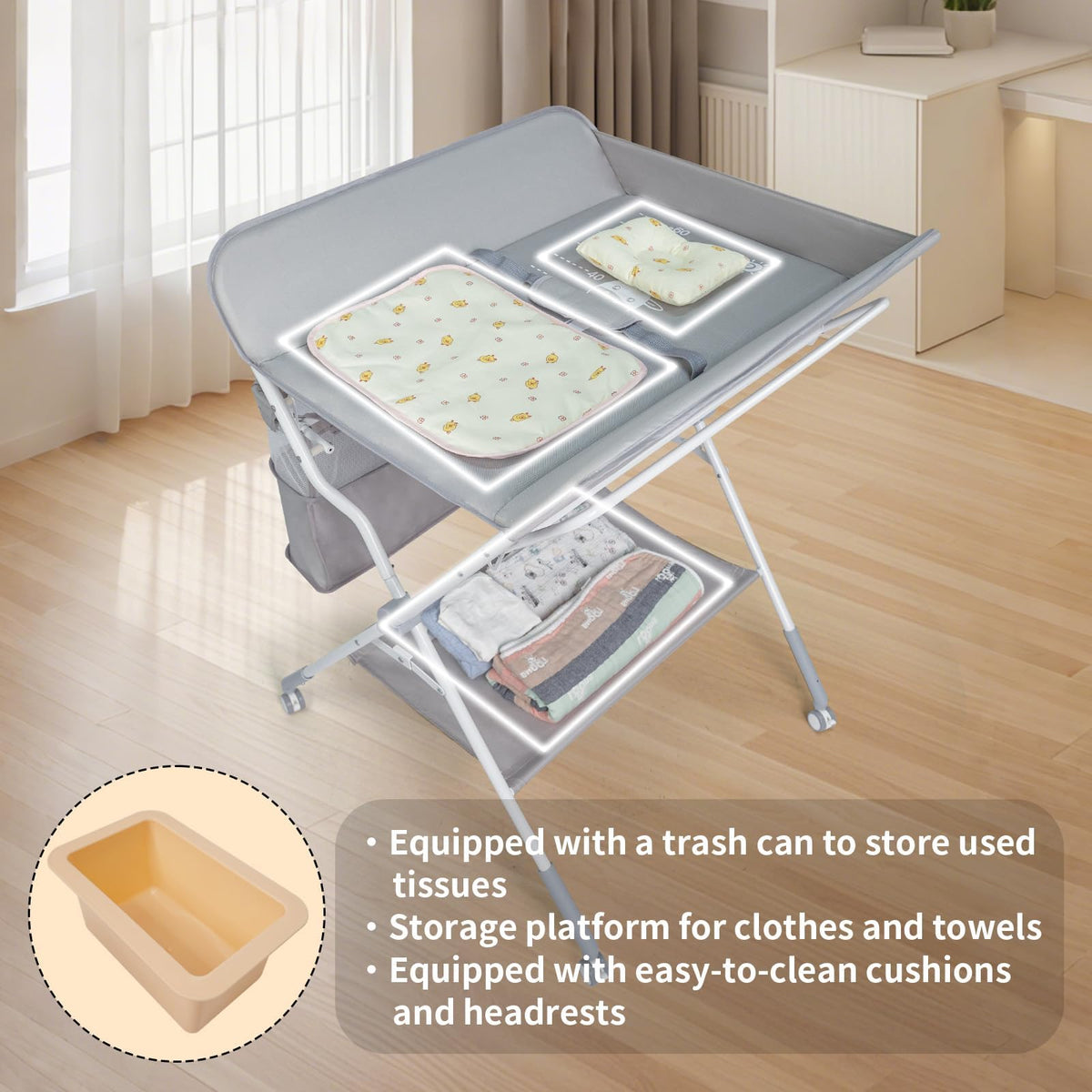 Portable Folding Baby Changing Table with Safety Belt O95276