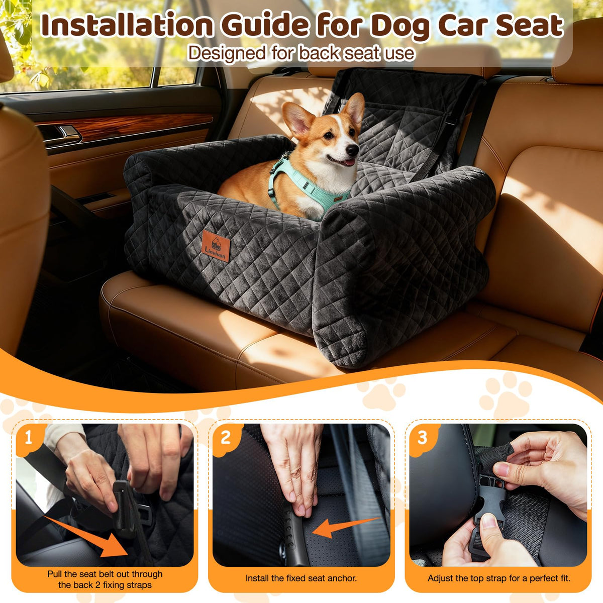 Memory Foam Dog Car Seat Q556248