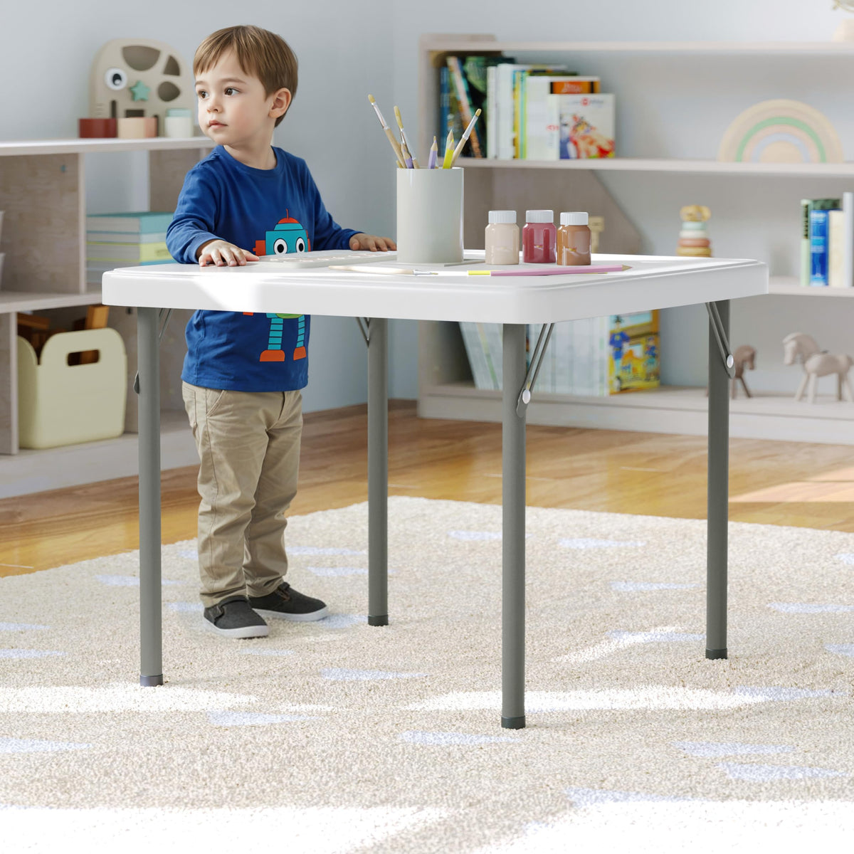 Kids 24x24 in Plastic Locking Folding Table L6015