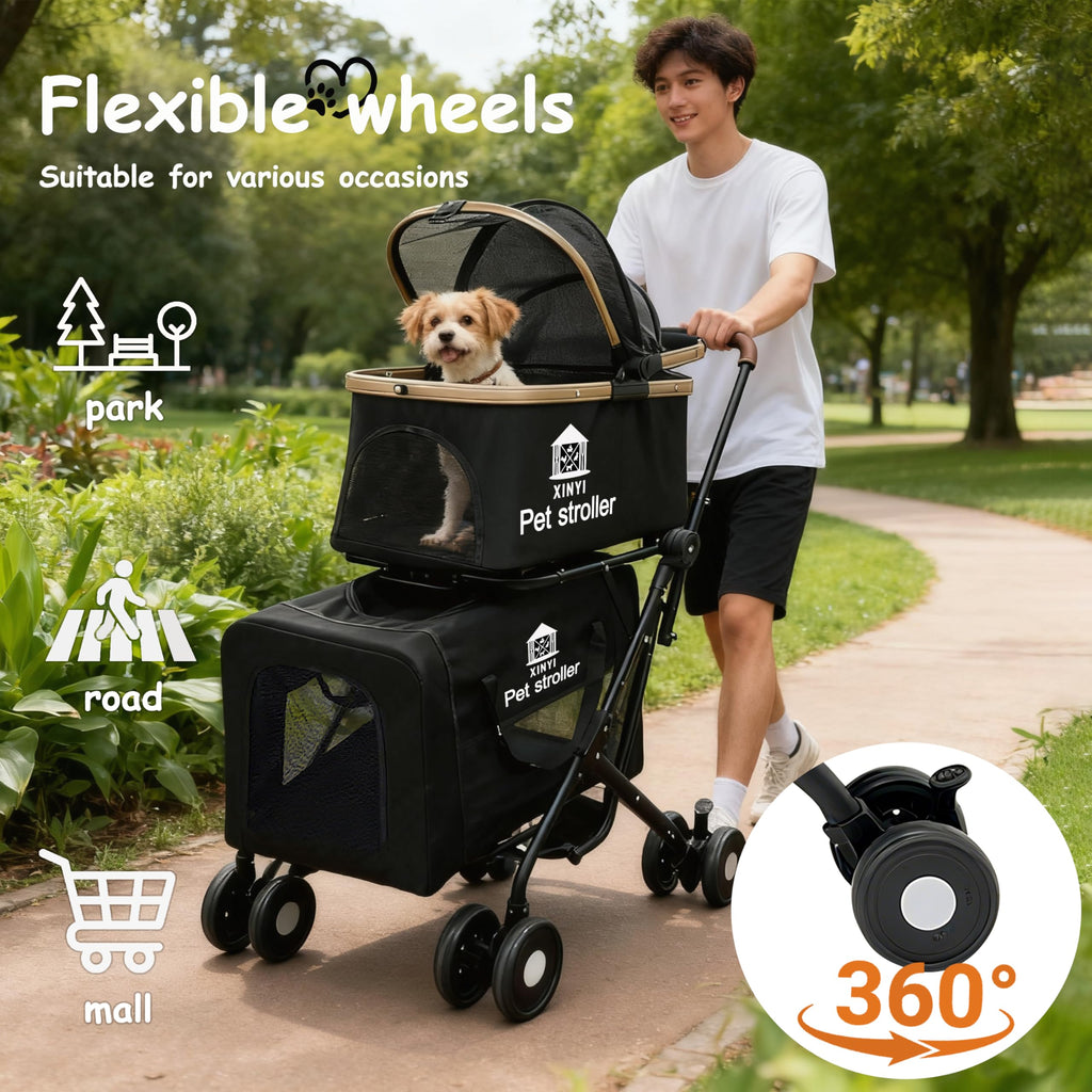 XL Extra-Large Double Pet Stroller with Weather Cover R27126
