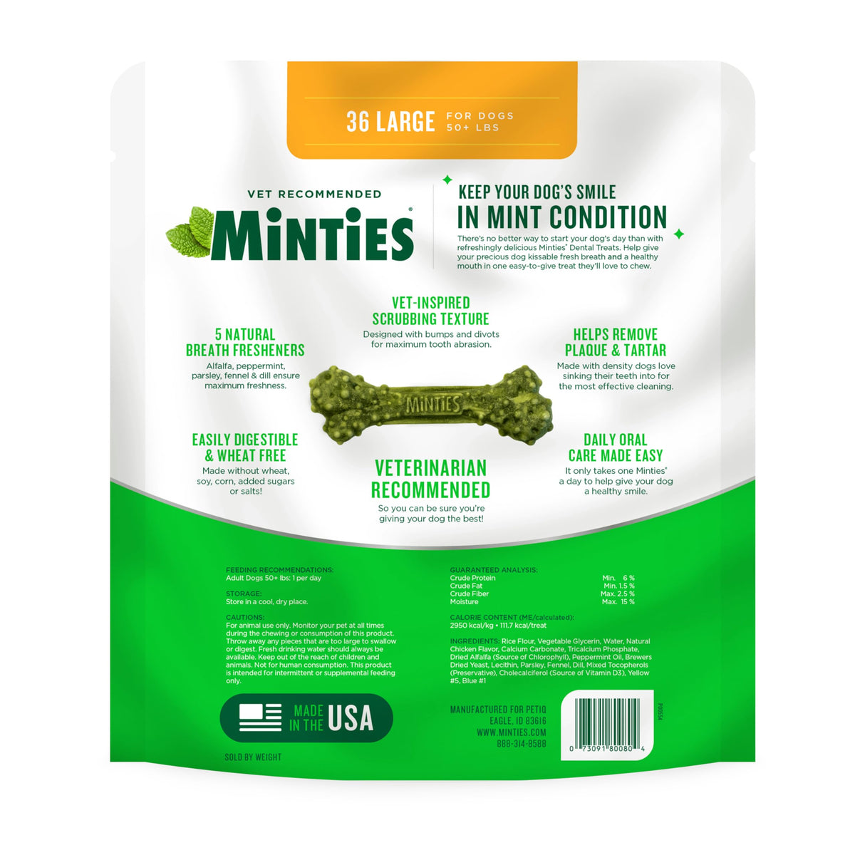 Mint Dental Chews for Dogs 36 Ct C387