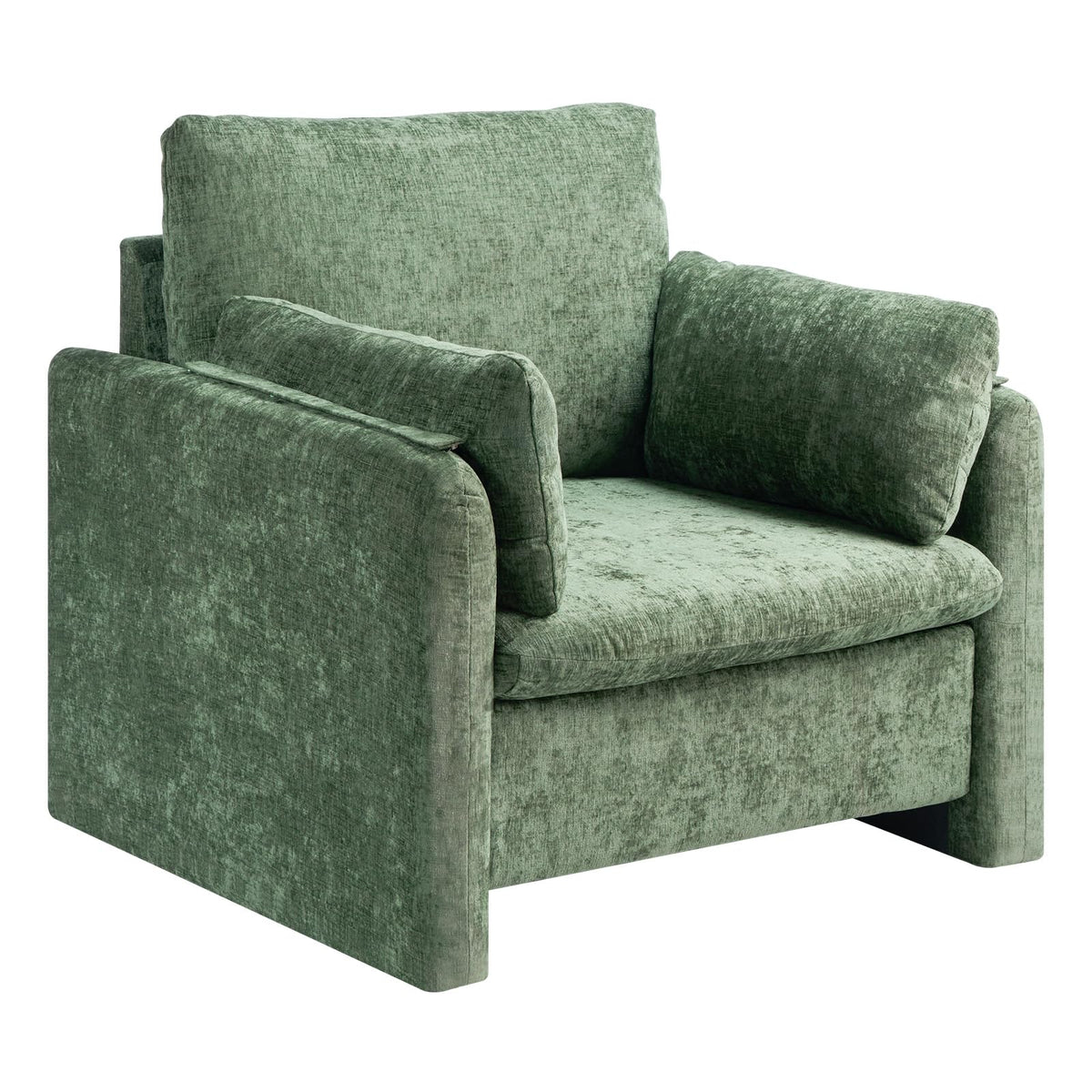 Oversized Green Accent Chair with Padded Arms L25256