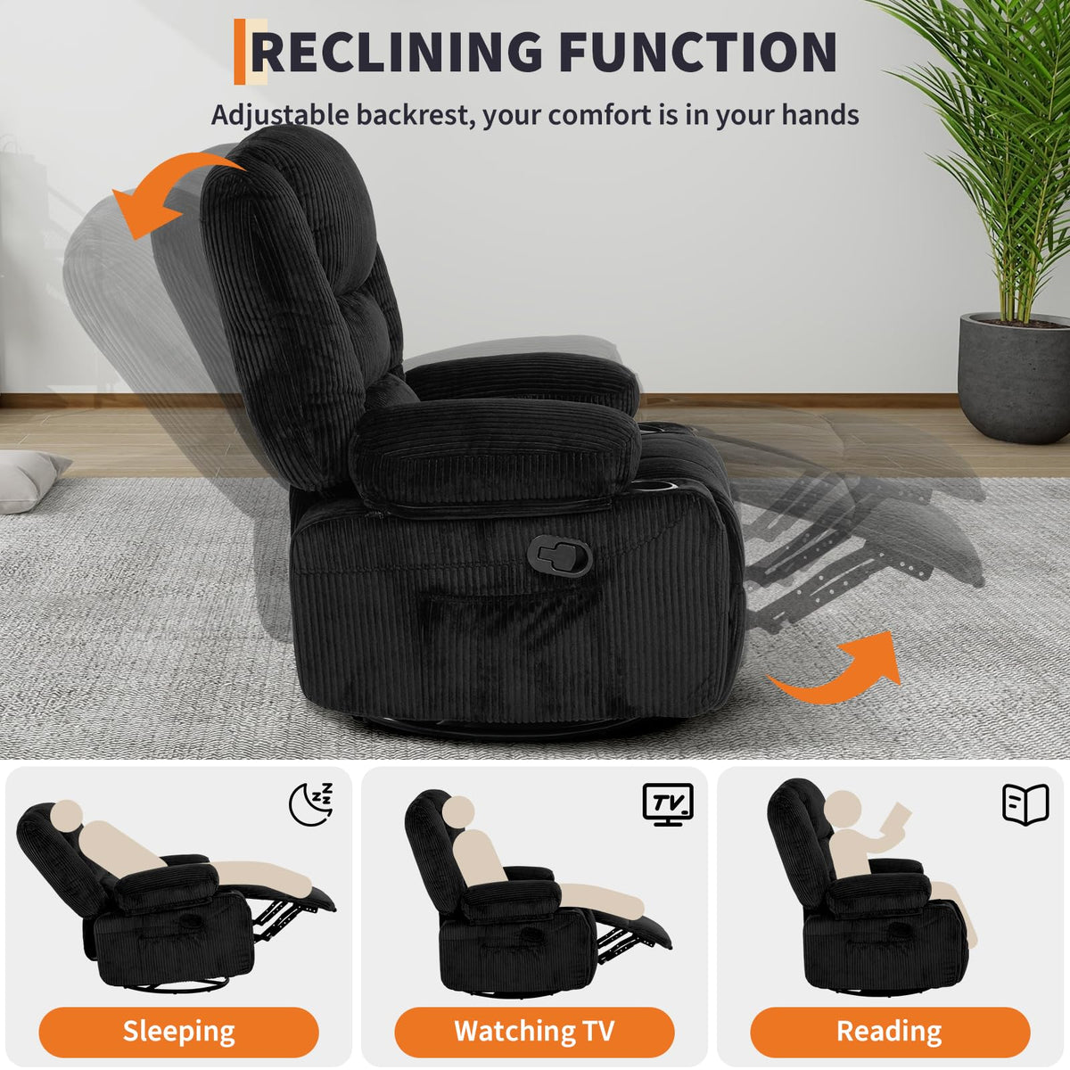 Oversized Swivel Rocker Recliner Chair C499