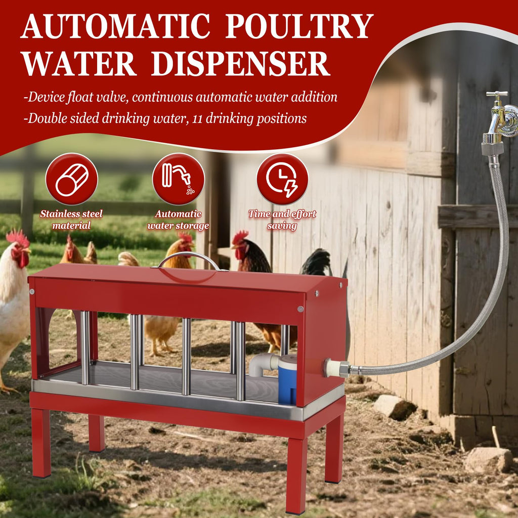 Automatic Stainless Steel Poultry Waterer Dispenser C906