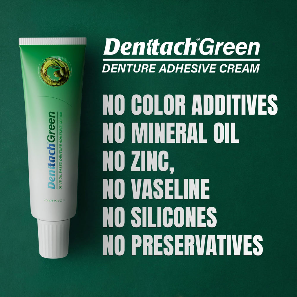 Green Petroleum Free Olive Oil Based Denture Adhesive 2.4 Ounce O89765
