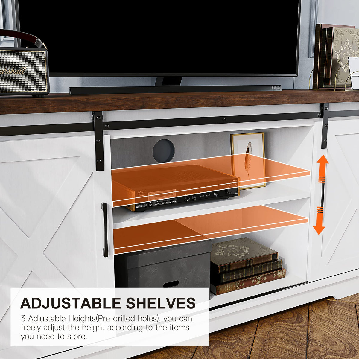 Farmhouse TV Stand Entertainment Center for 65 Inch TV N91958