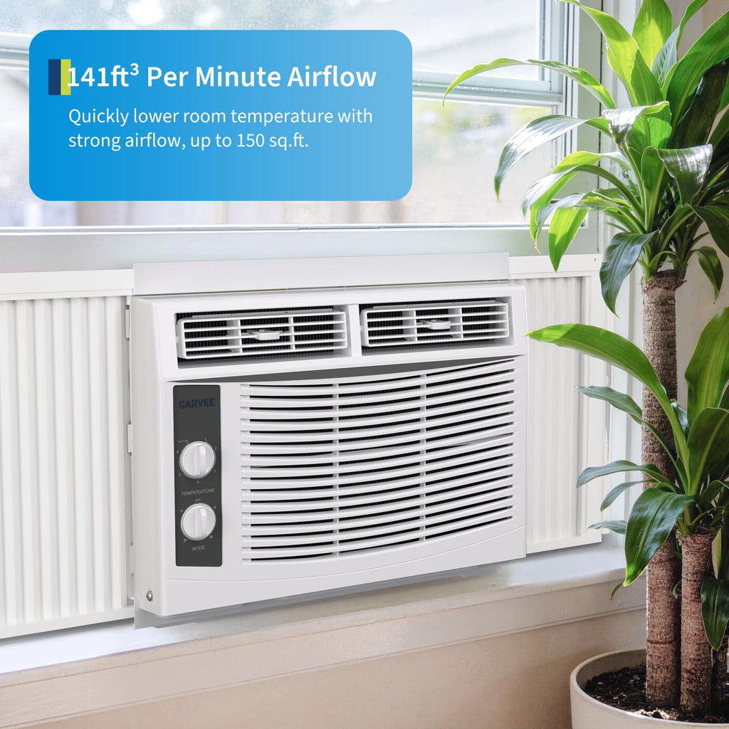5000 BTU White Window Air Conditioner with Fan Function Y454