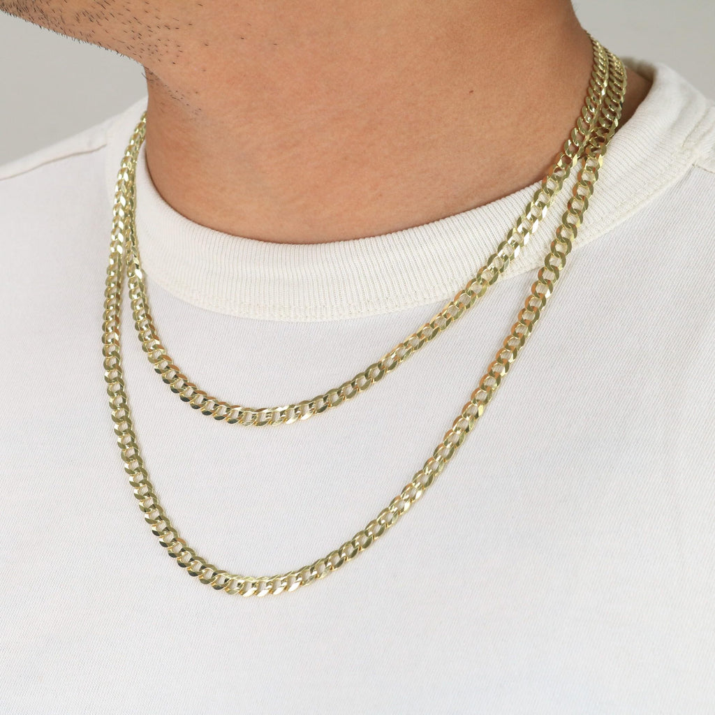 14k Yellow Gold Cuban Curb Link Chain Necklace F155253
