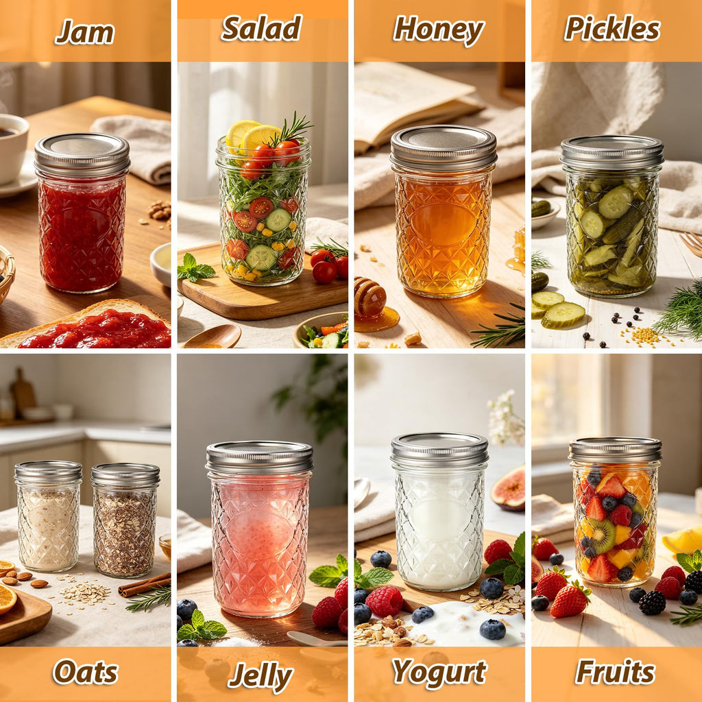 16oz Wide Mouth Mason Jars with Airtight Lids Q479407