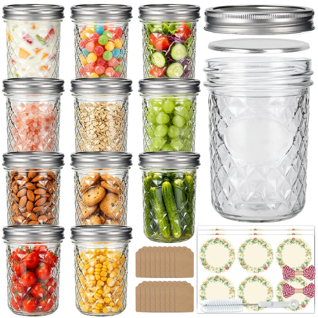16oz Wide Mouth Mason Jars with Airtight Lids Q479407