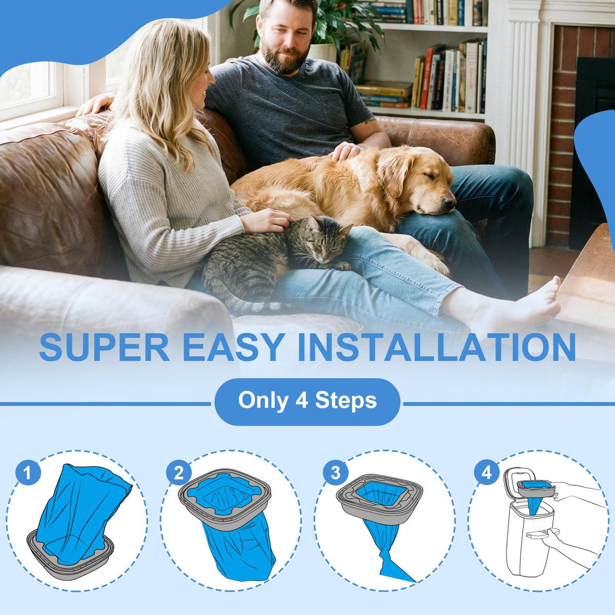 Dog Cat Poop Litter Bags 4 Pack Refill Bags A4819
