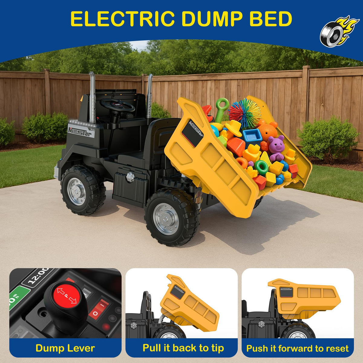 24V 4WD Ride On Dump Truck with 400W Motors S6972