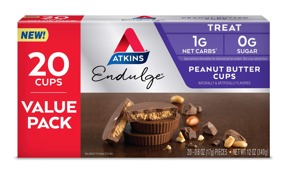 Dark Chocolate Protein Shake, 15g Protein, 2g Net Carb, 12 Count & Peanut Butter Cups, 0g Sugar, 20 Count L800