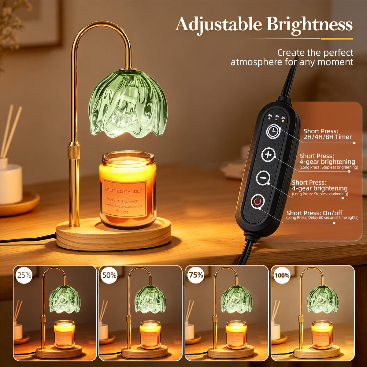 Flower Candle Warmer Lamp with Timer H12720