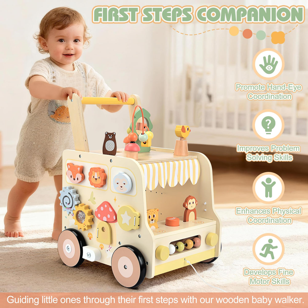 Wooden Activity Cube Push Walker Q5847