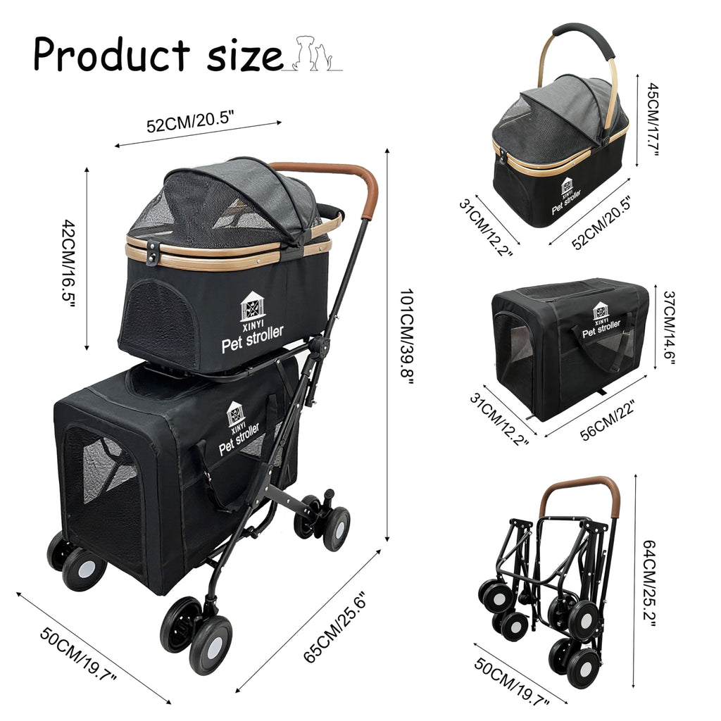 XL Extra-Large Double Pet Stroller with Weather Cover R27126