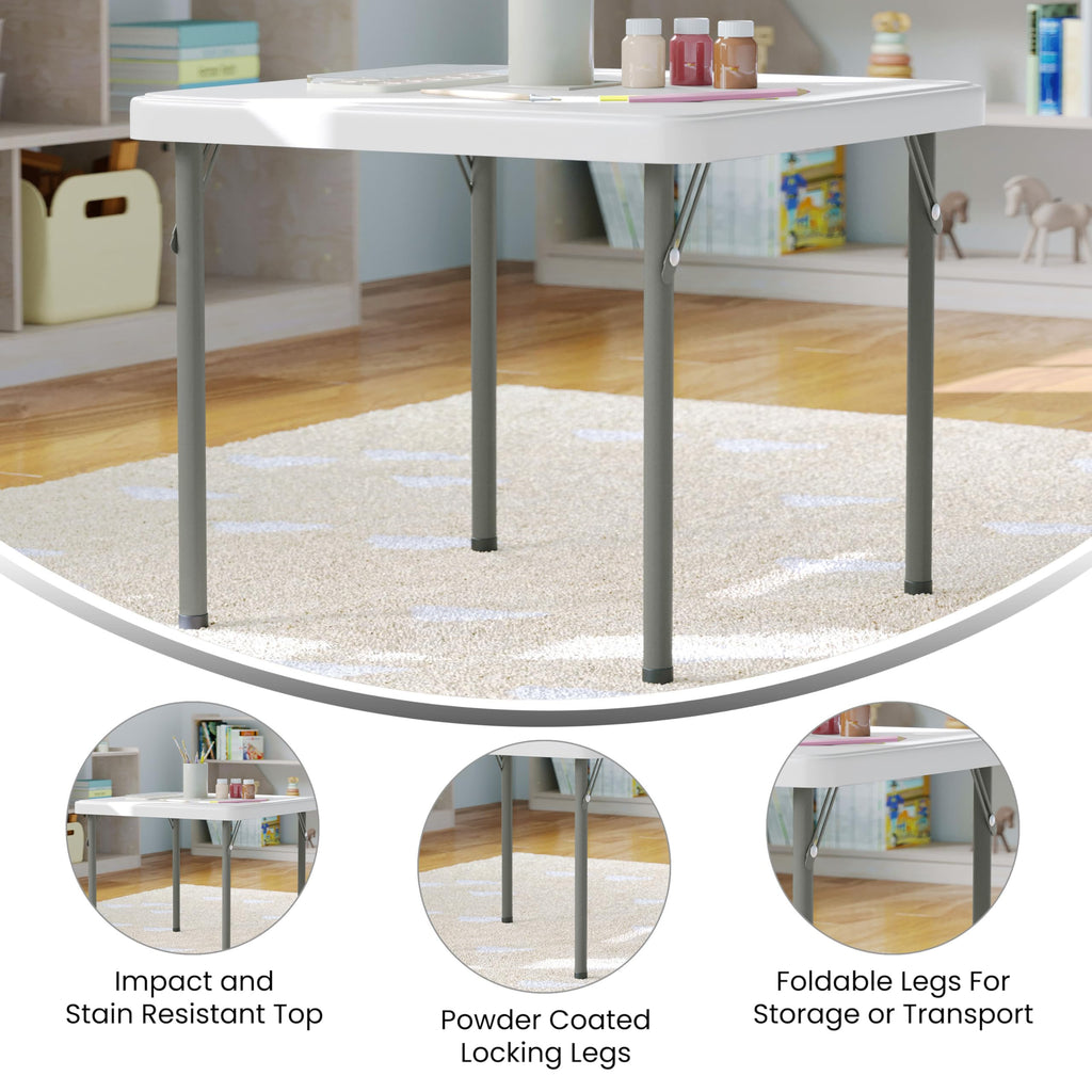 Kids 24x24 in Plastic Locking Folding Table L6015