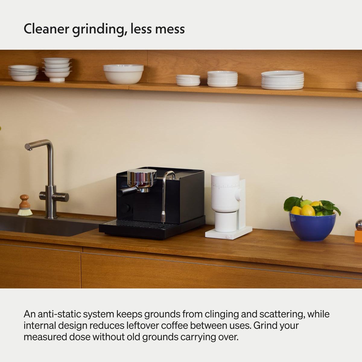 Electric Conical Burr Coffee Grinder, 48 mm Burrs, Black S949739