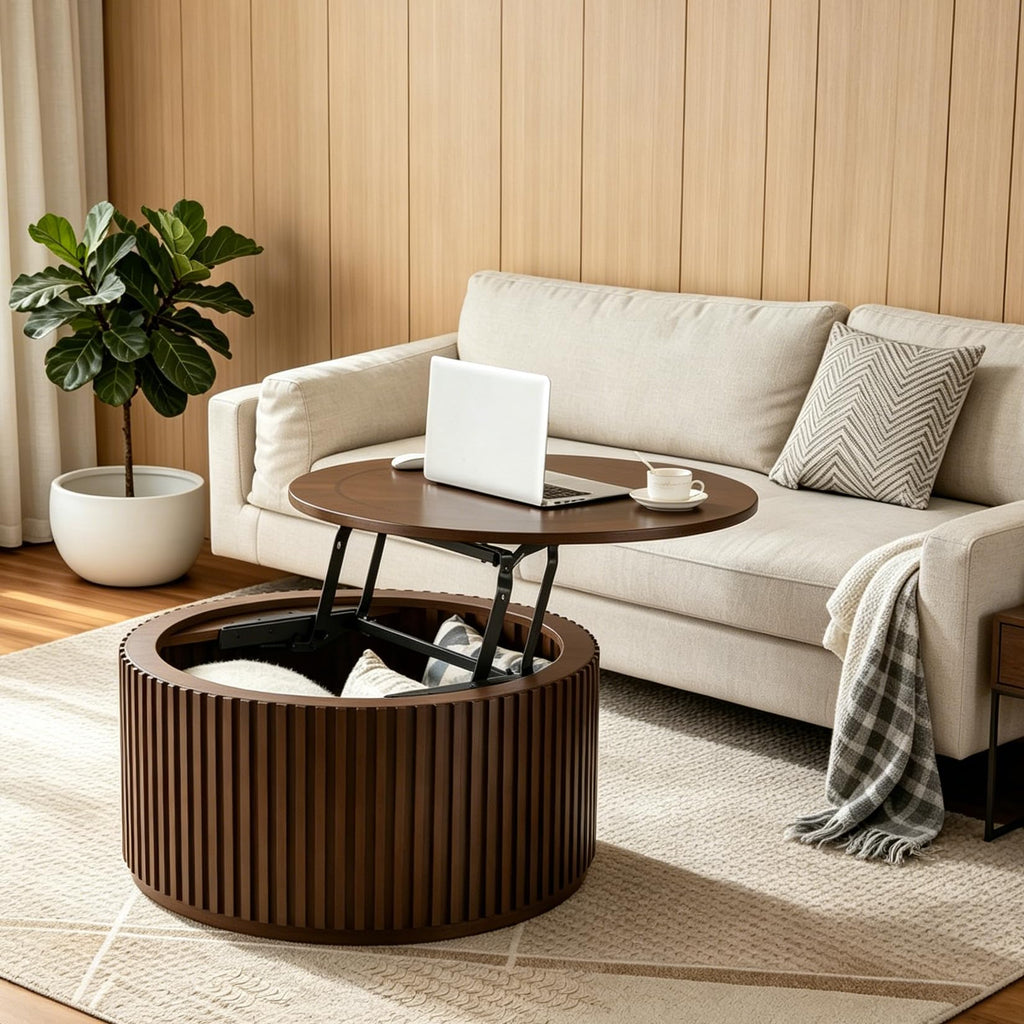Round Lift Top Coffee Table with Storage G207