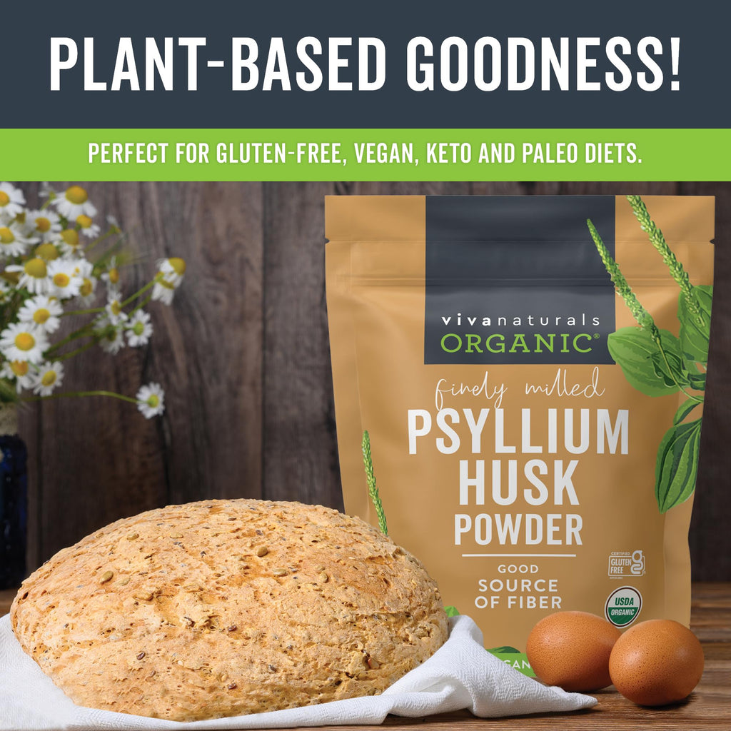 24 oz Organic Psyllium Husk Powder and 100 Count Medicated Cooling Pads K461430