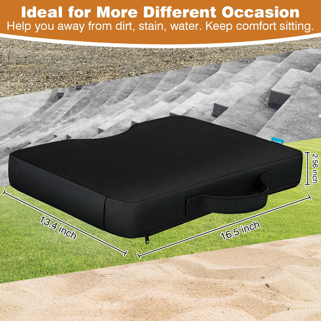 Portable Extra Thick Waterproof Stadium Seat Cushions with Handle, 2PCS K537