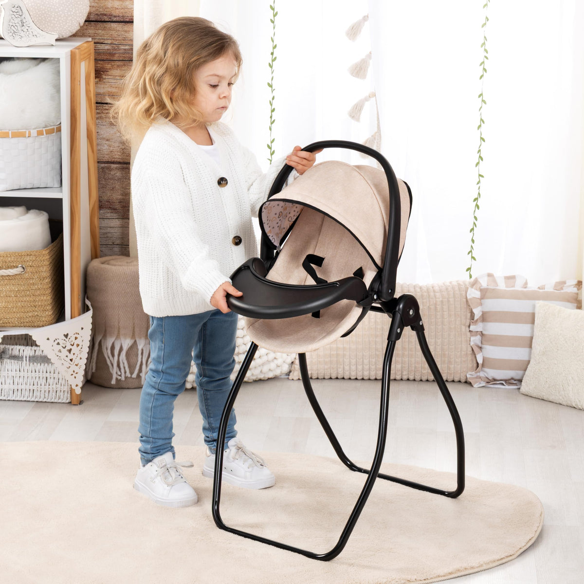 4-in-1 Doll Highchair, Swing, Bed & Car Seat C466