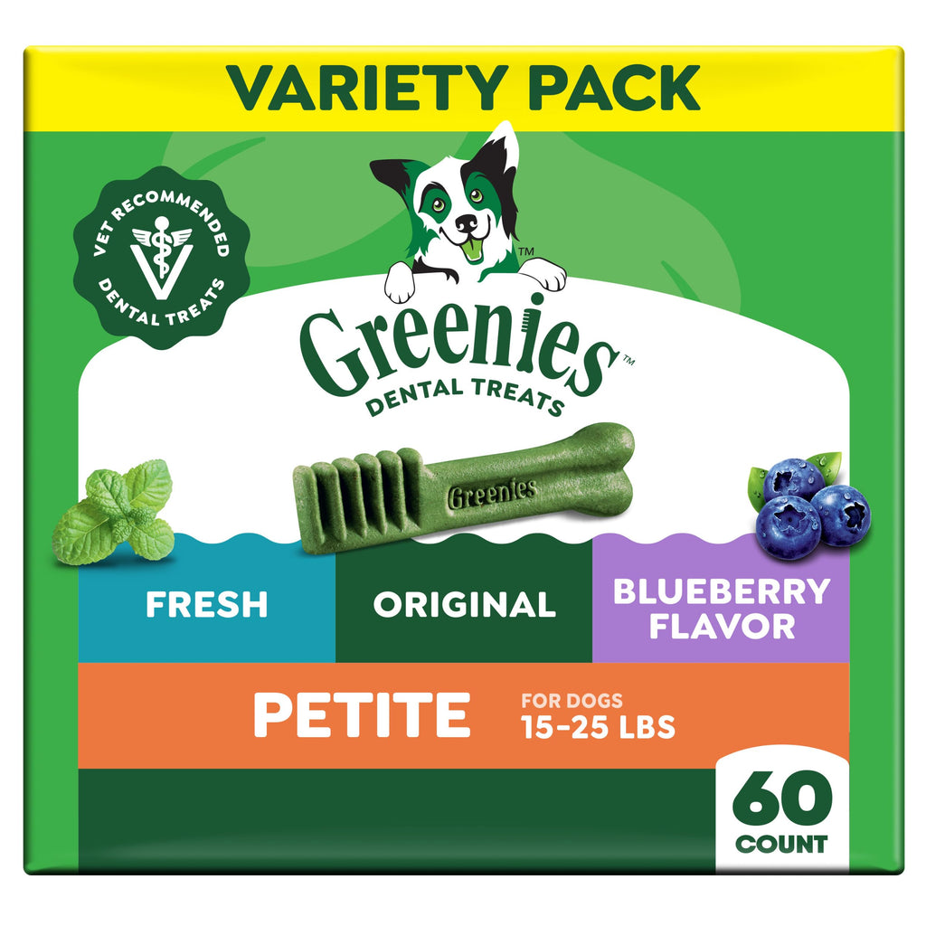 Mint Original Blueberry Dental Dog Treats 60 Count Y733