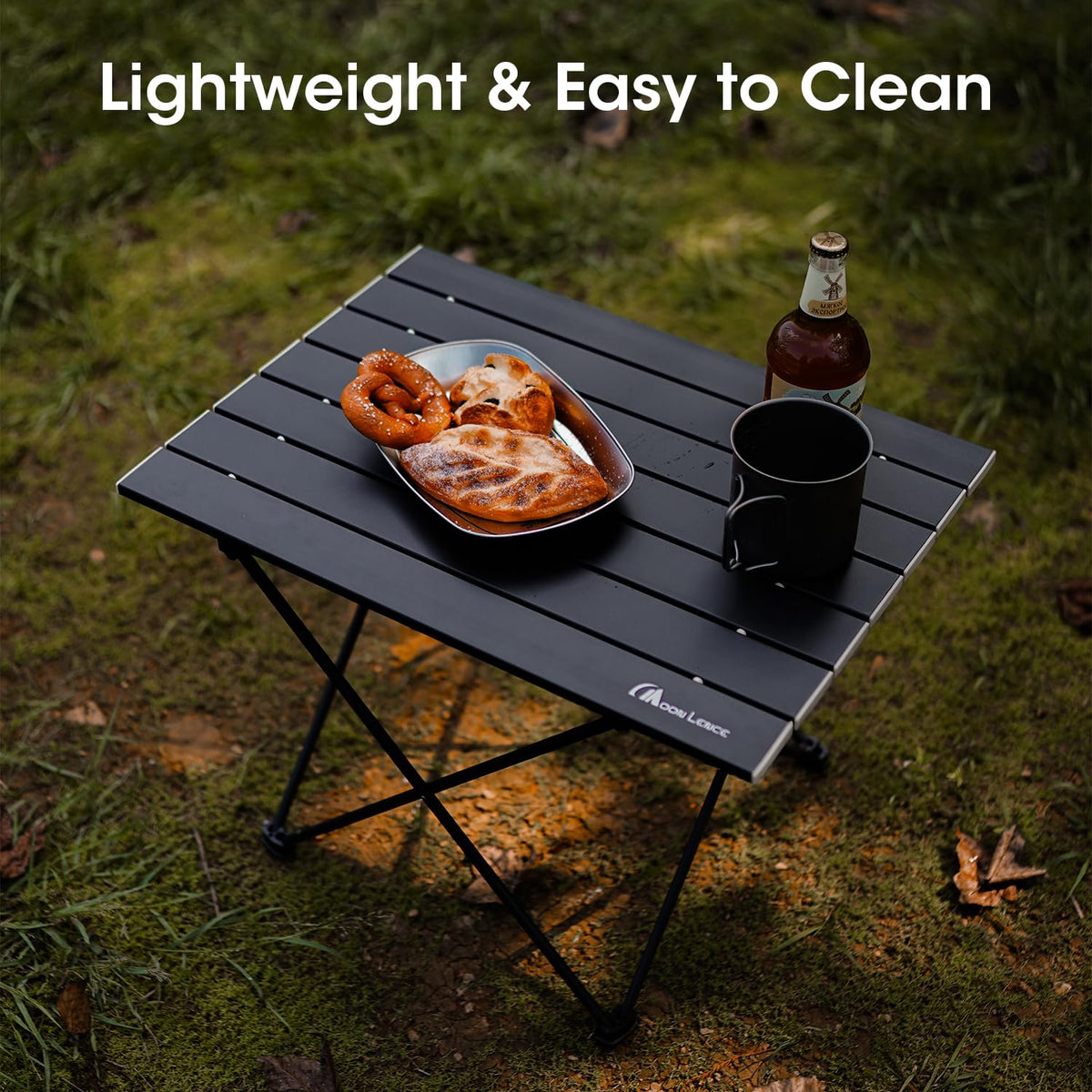 Ultralight Folding Camping Table with Carry Bag Black D8756