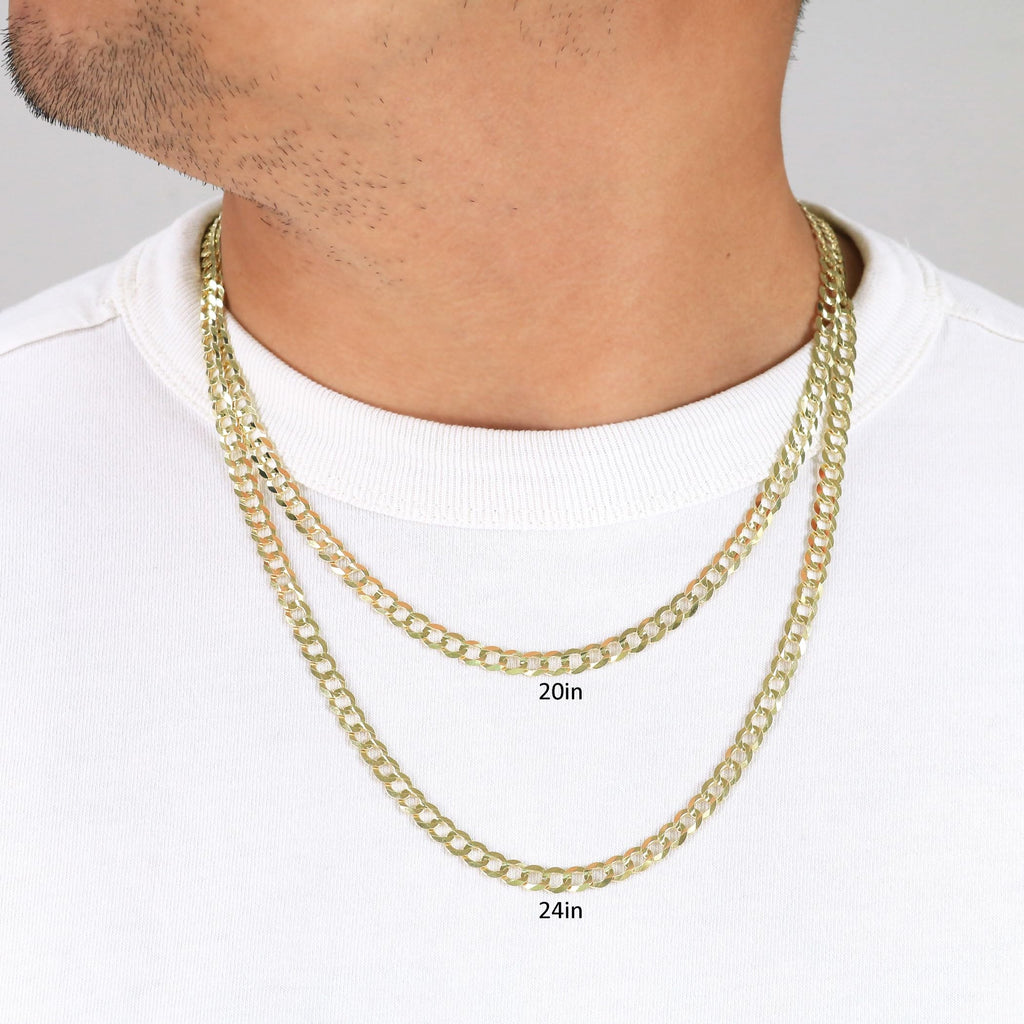 14k Yellow Gold Cuban Curb Link Chain Necklace F155253