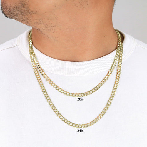 14k Yellow Gold Cuban Curb Link Chain Necklace F155253