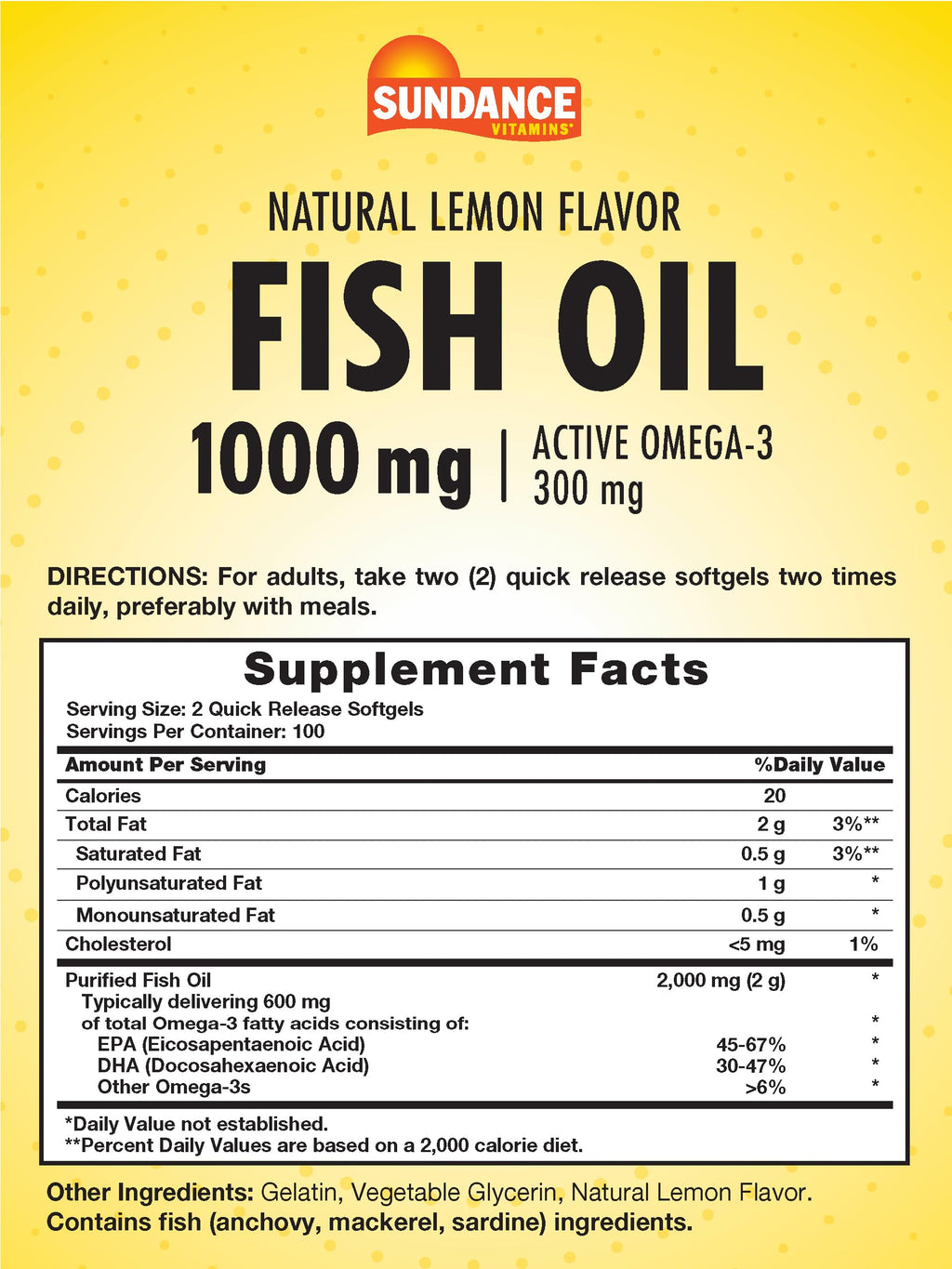 Fish Oil Softgels 1000mg Omega-3 200 Softgels V3969