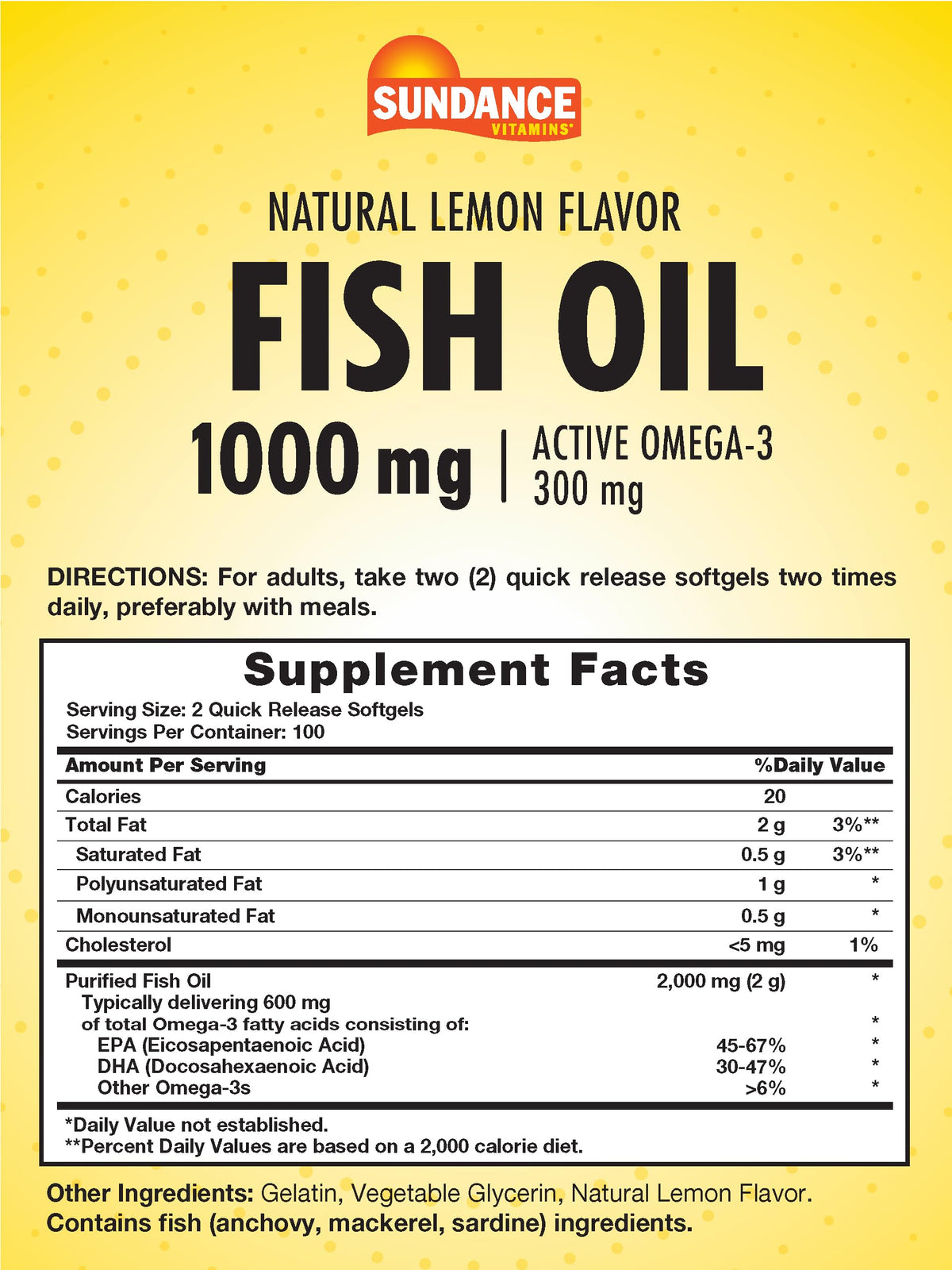 Fish Oil Softgels 1000mg Omega-3 200 Softgels V3969