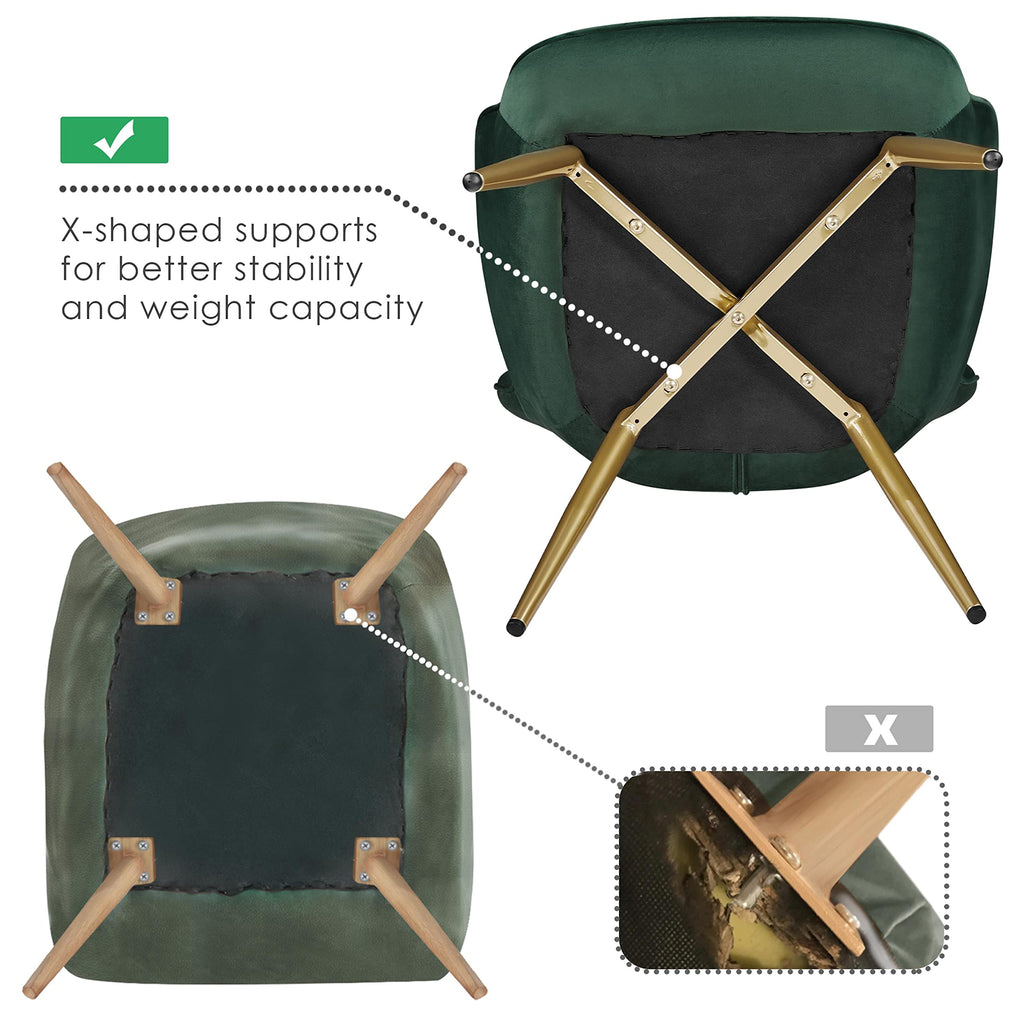Green Upholstered Accent Chairs Set of 2 V4494