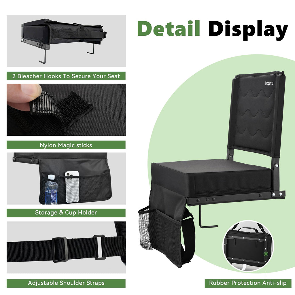 Blue Padded Folding Stadium Seats with Back Support G900