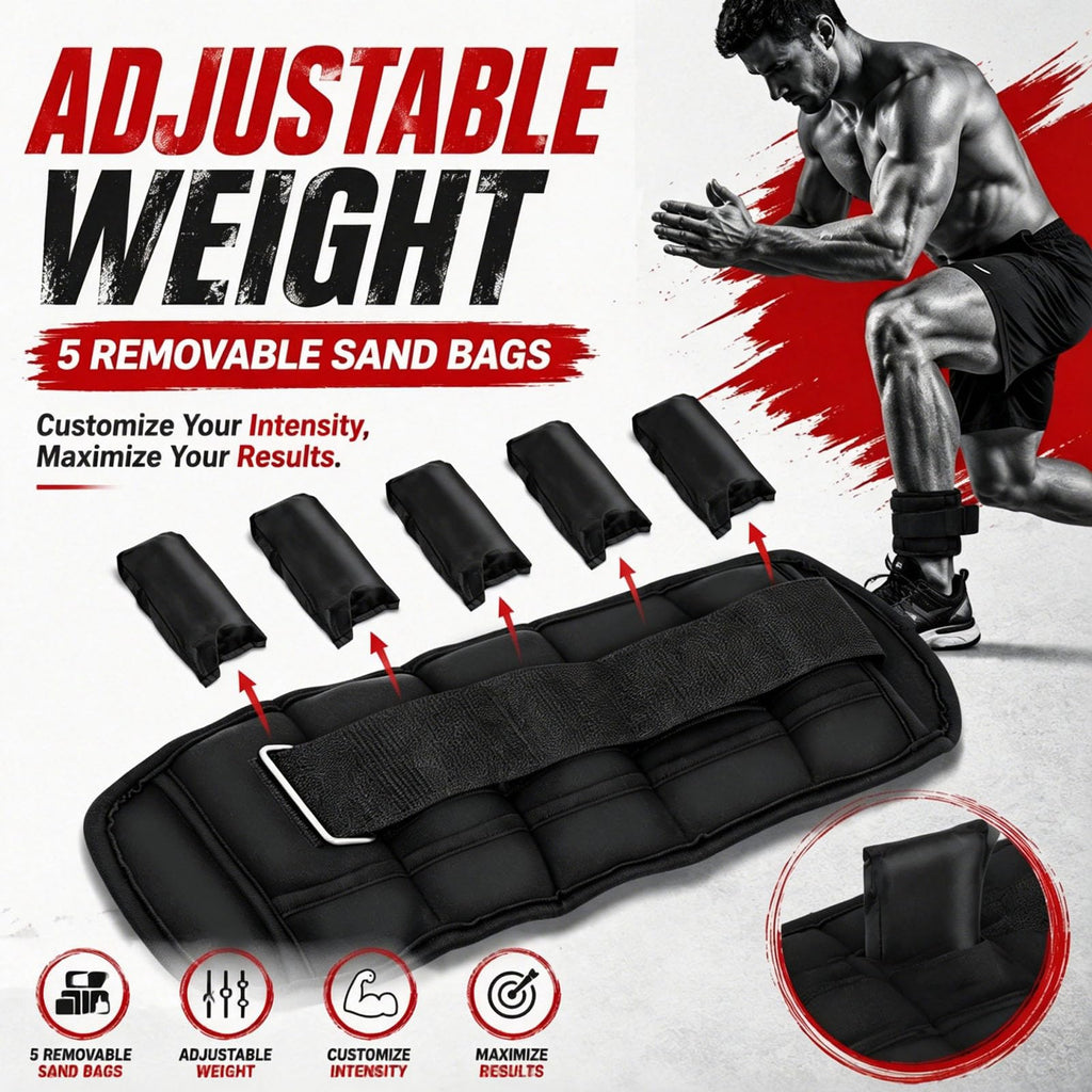 Adjustable 10 lbs Ankle Weights Set O2471