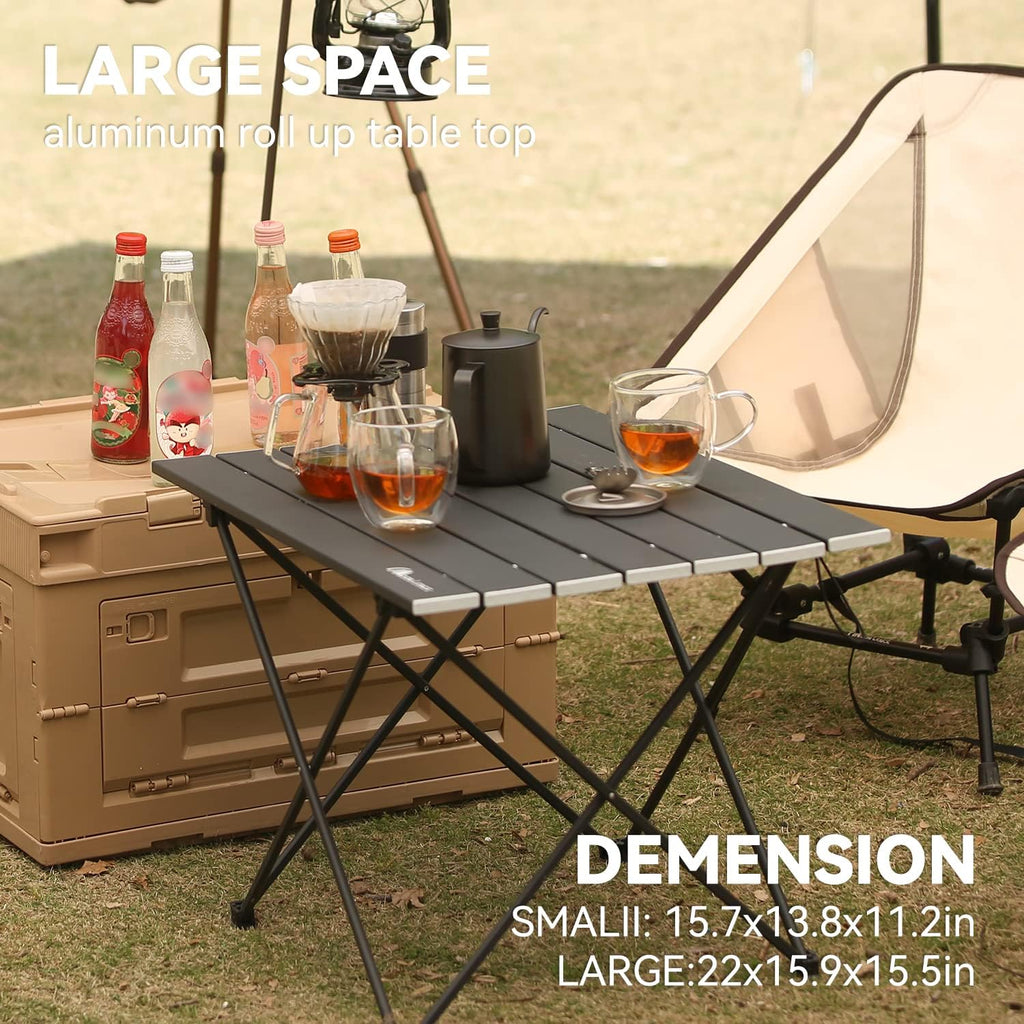 Ultralight Folding Camping Table with Carry Bag Black D8756