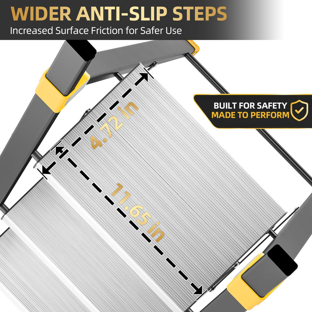 2 Step Ladder Lightweight Aluminum Folding Step Stool V4757