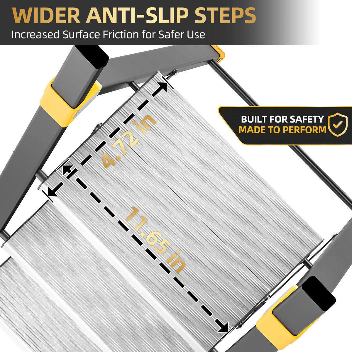 2 Step Ladder Lightweight Aluminum Folding Step Stool V4757