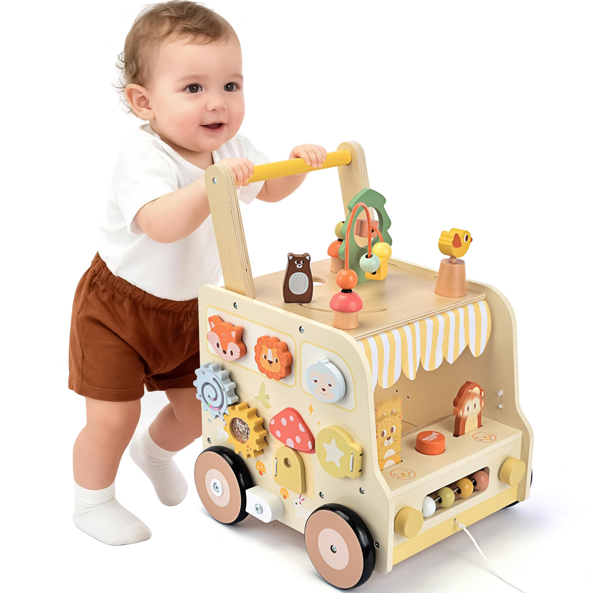 Wooden Activity Cube Push Walker Q5847