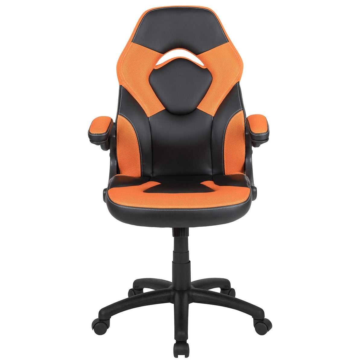 Orange Black Ergonomic Gaming Chair with Flip-up Arms L338